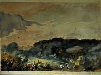 Wade's Wood from the Sledging Field behind School Plantation in the evening (dated 10 Sept. 1970)