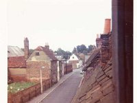 Looking north up Crib Street at Cockman's House (1970's photo).