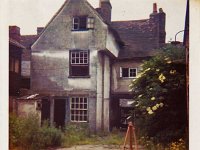Cameron's Yard next to the Albion Pub, Crib Street - 1970's photo from which to work (note easel!)
